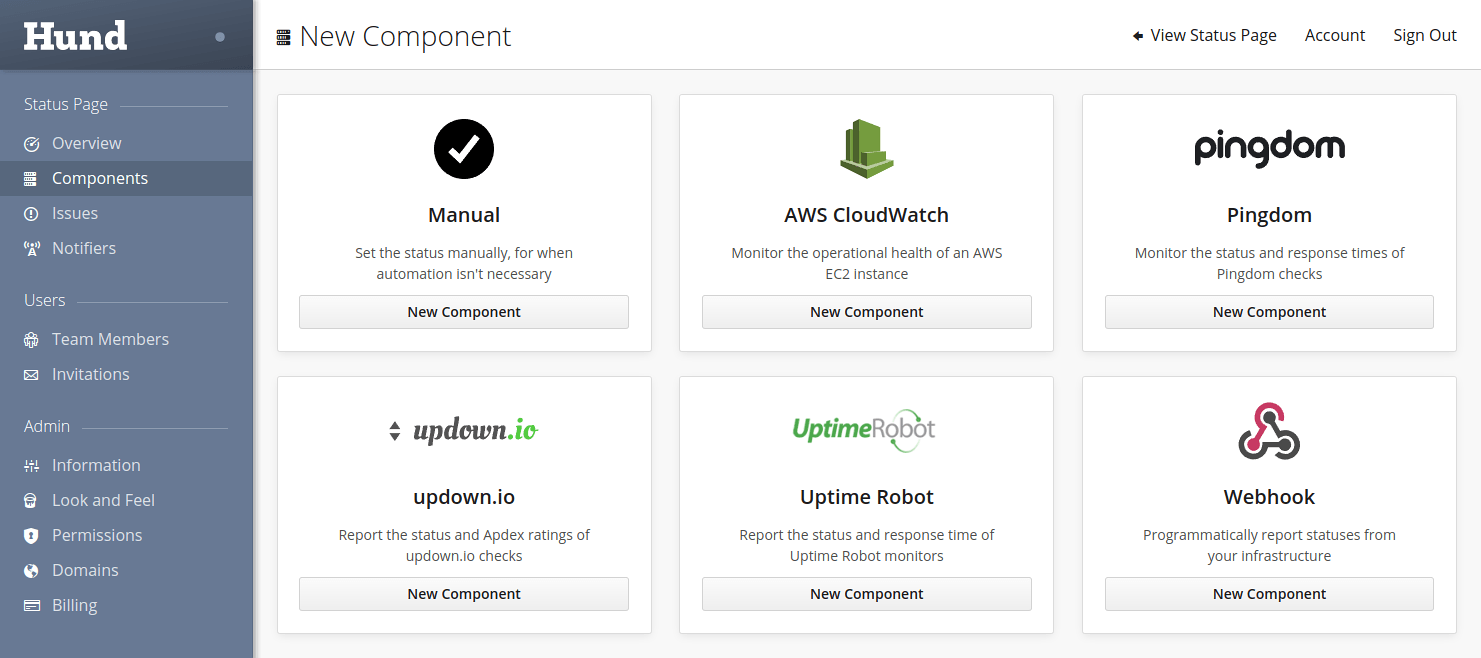 Monitoring Integrations Screenshot